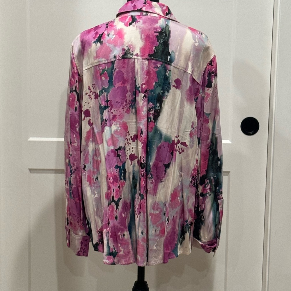 Chico’s Multi Color Blouse Pink Green - Picture 8 of 10